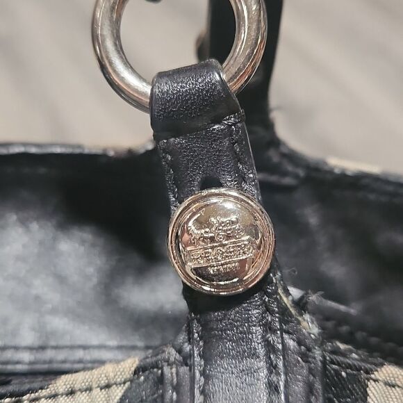 Coach Signature BLK/GRY Madison Tote - Picture 7 of 12